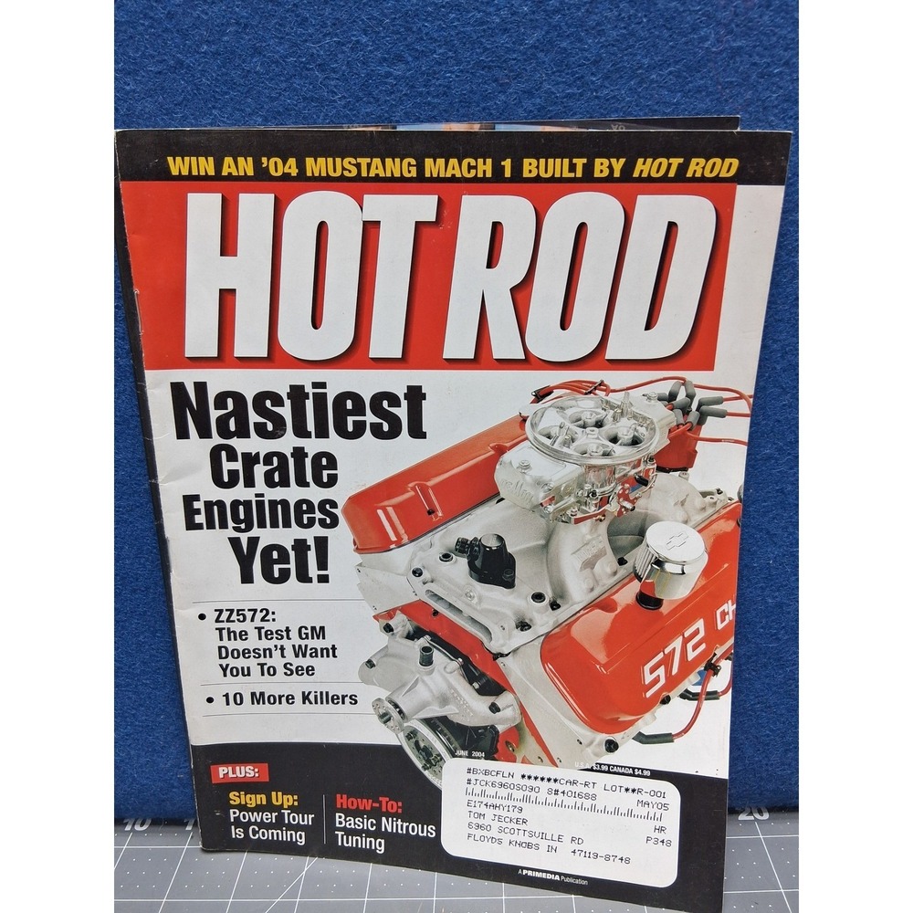 Hot Rod Magazine June 2004 Crate Engines ZZ572 Mustang Mach 1 Tuning